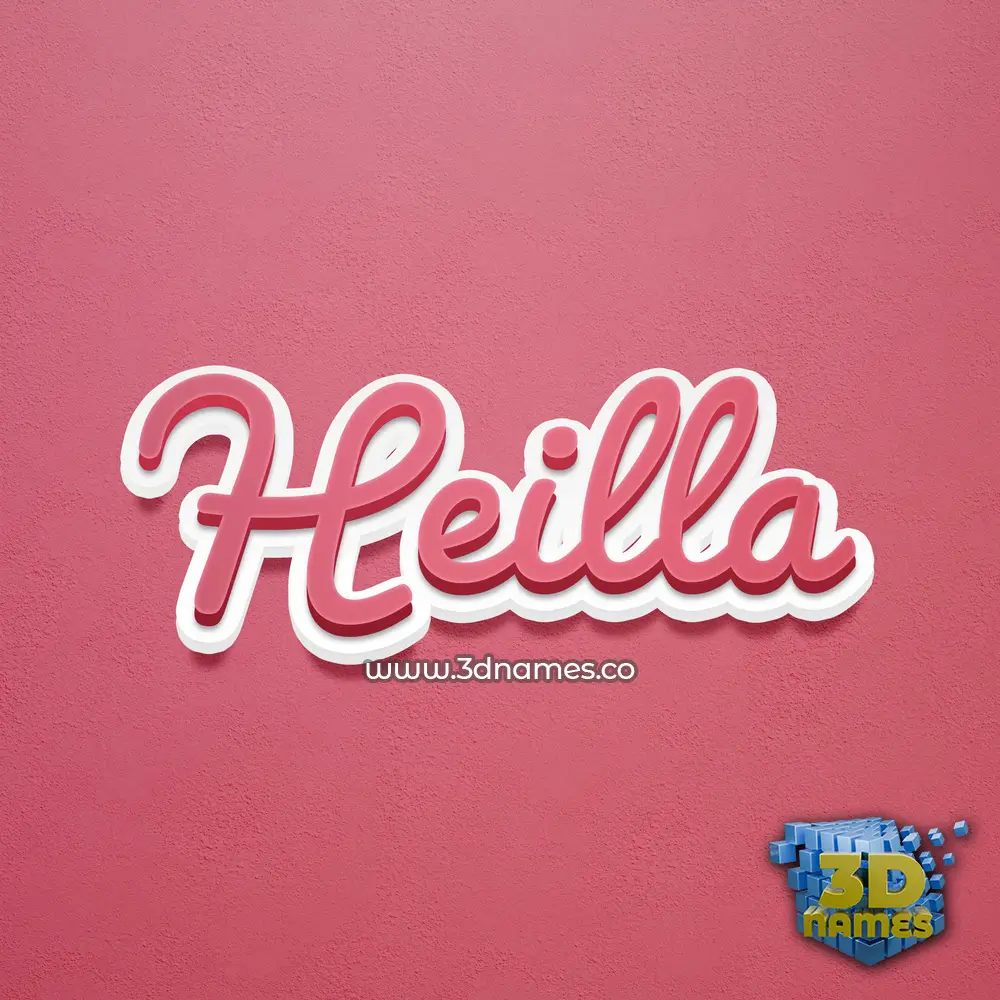 heilla in Red Scribble style - 3D name wallpaper