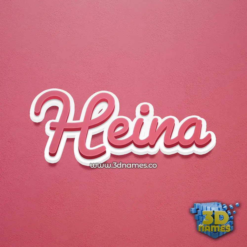 heina in Red Scribble style - 3D name wallpaper