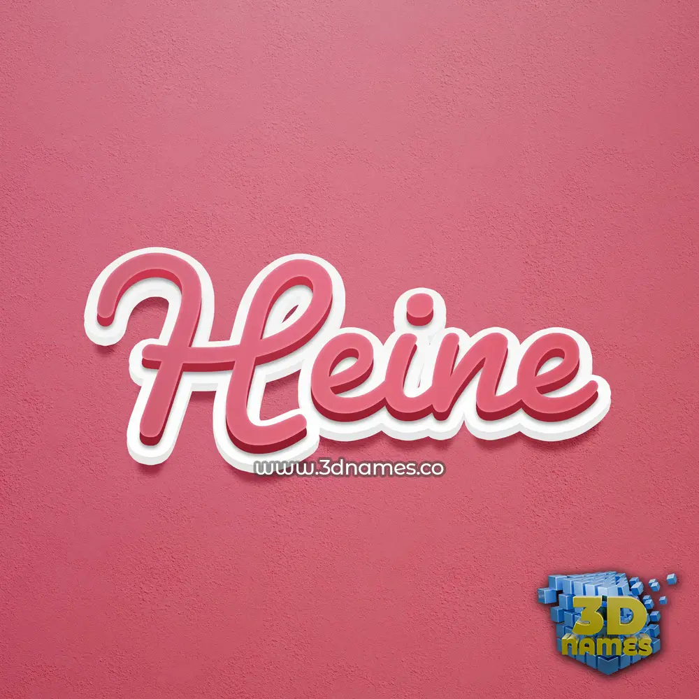 heine in Red Scribble style - 3D name wallpaper