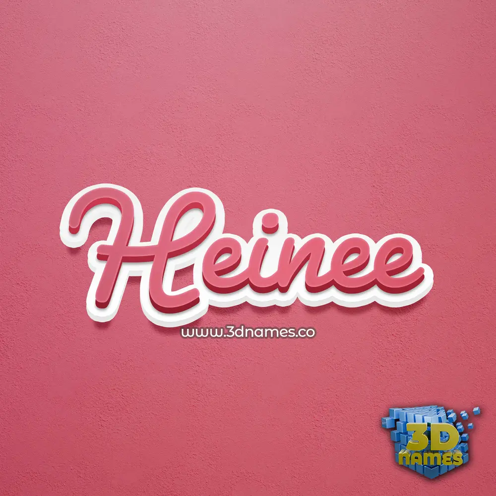 heinee in Red Scribble style - 3D name wallpaper