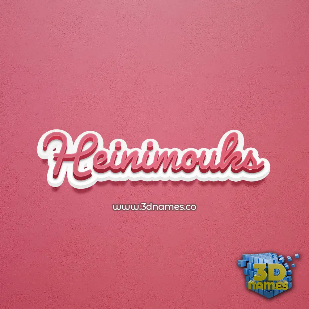 heinimouks in Red Scribble style - 3D name wallpaper