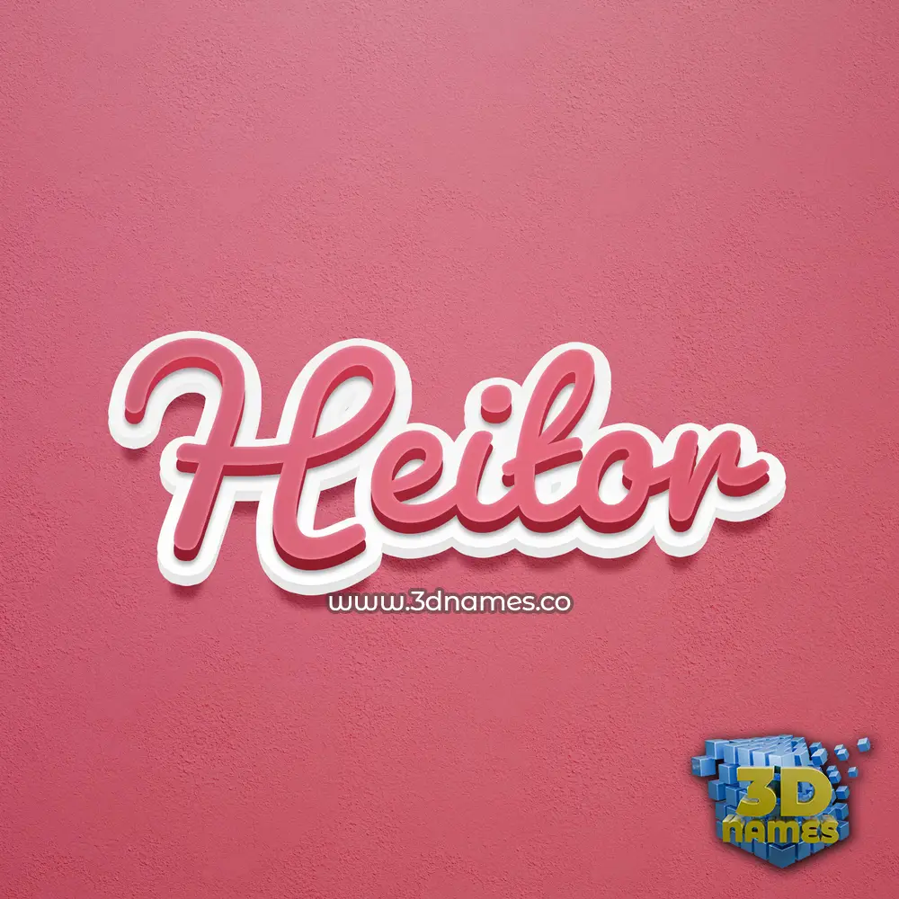 heitor in Red Scribble style - 3D name wallpaper