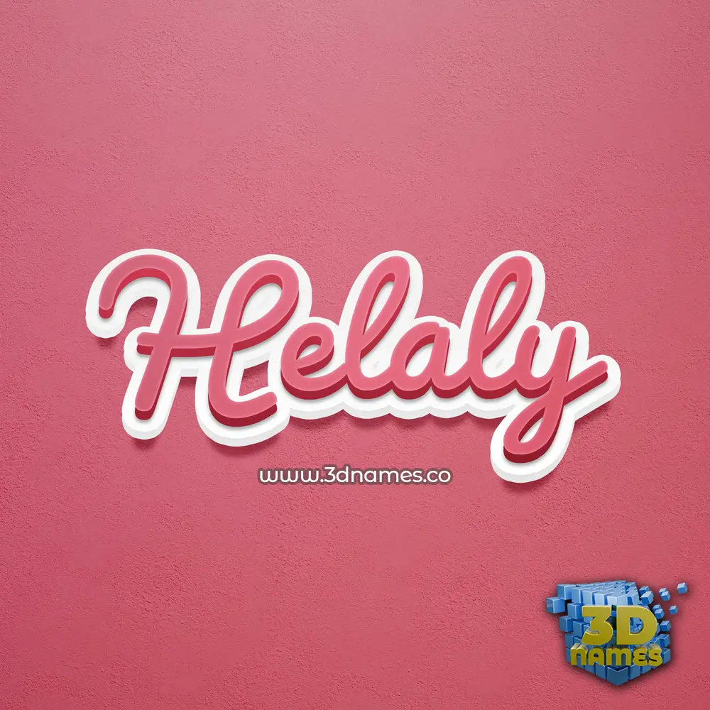 helaly in Red Scribble style - 3D name wallpaper