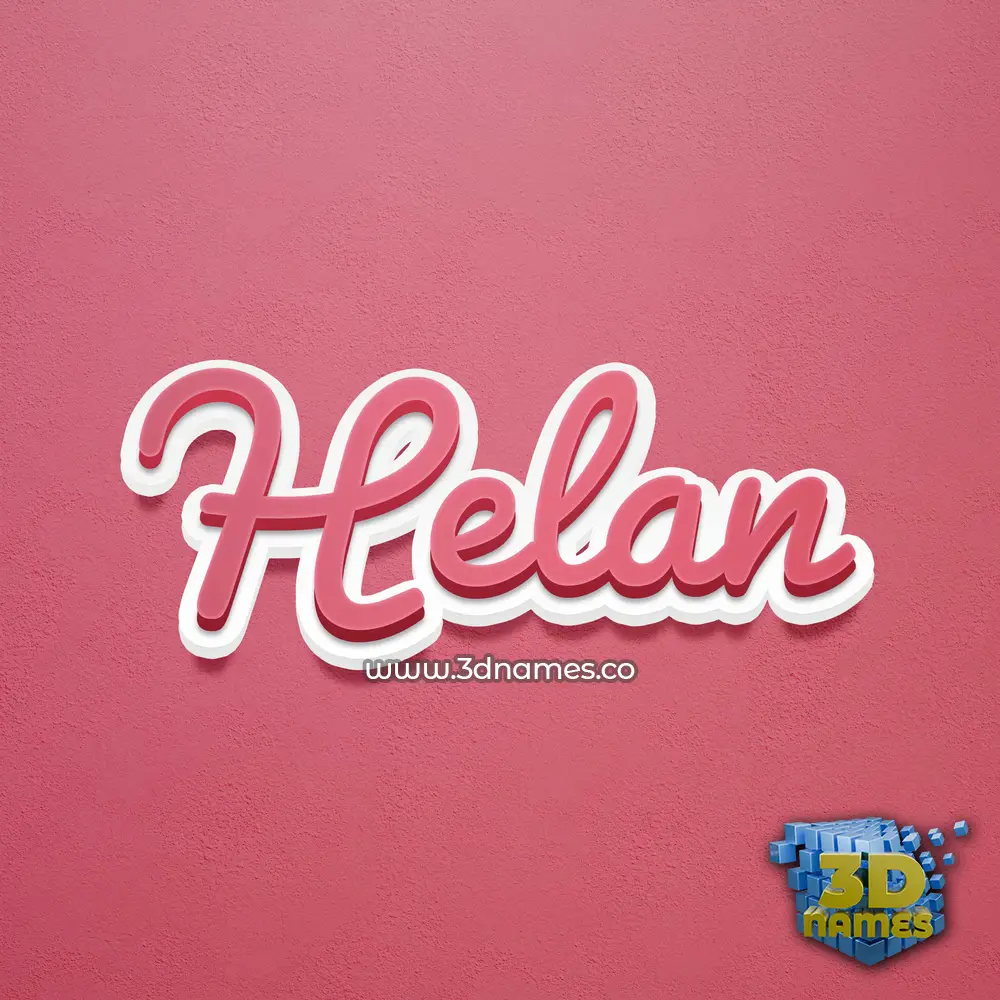helan in Red Scribble style - 3D name wallpaper