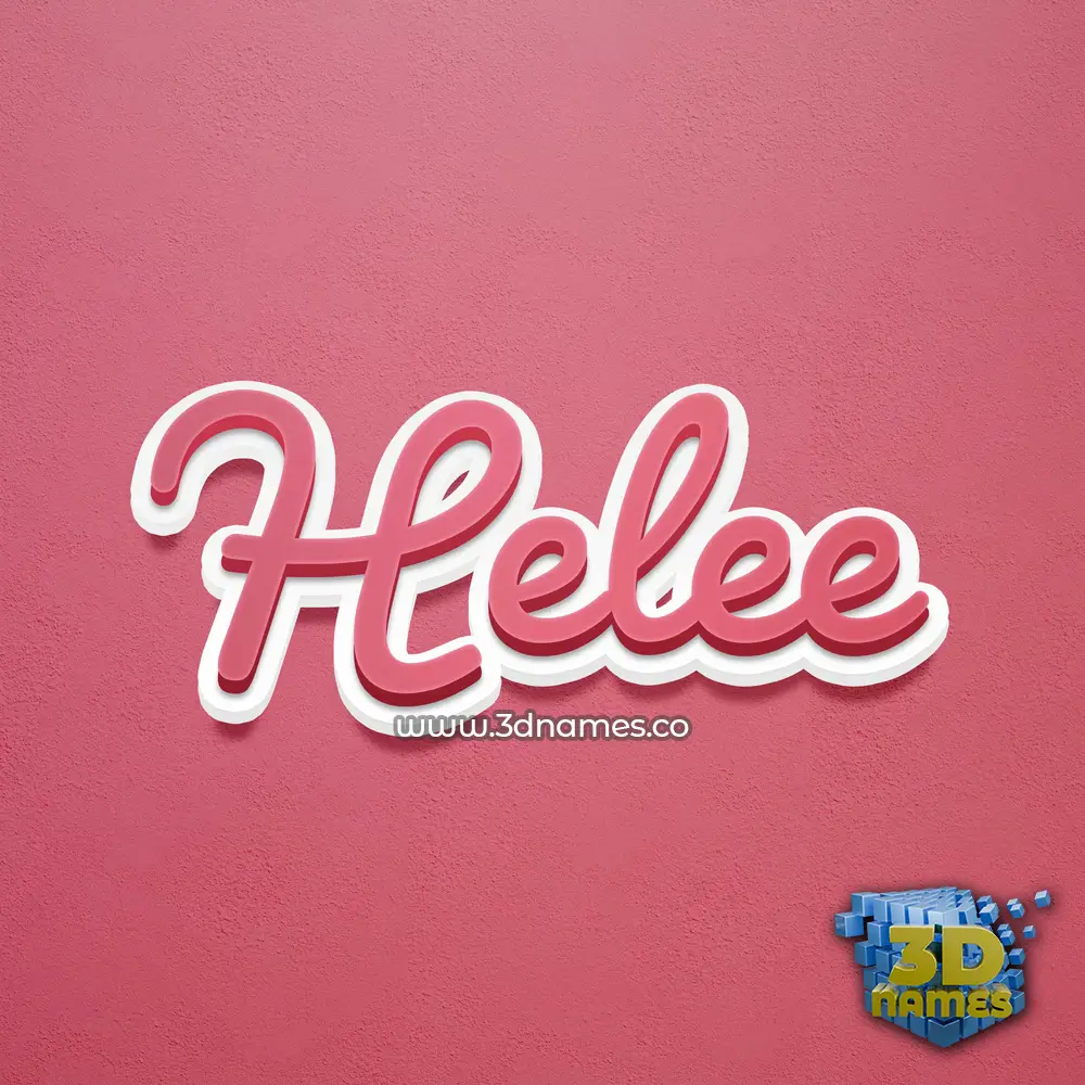 helee in Red Scribble style - 3D name wallpaper