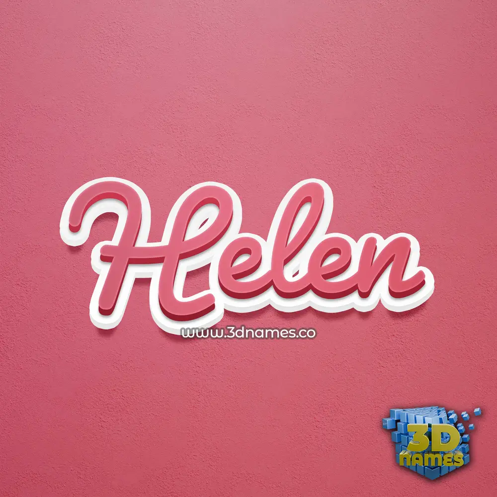 helen in Red Scribble style - 3D name wallpaper