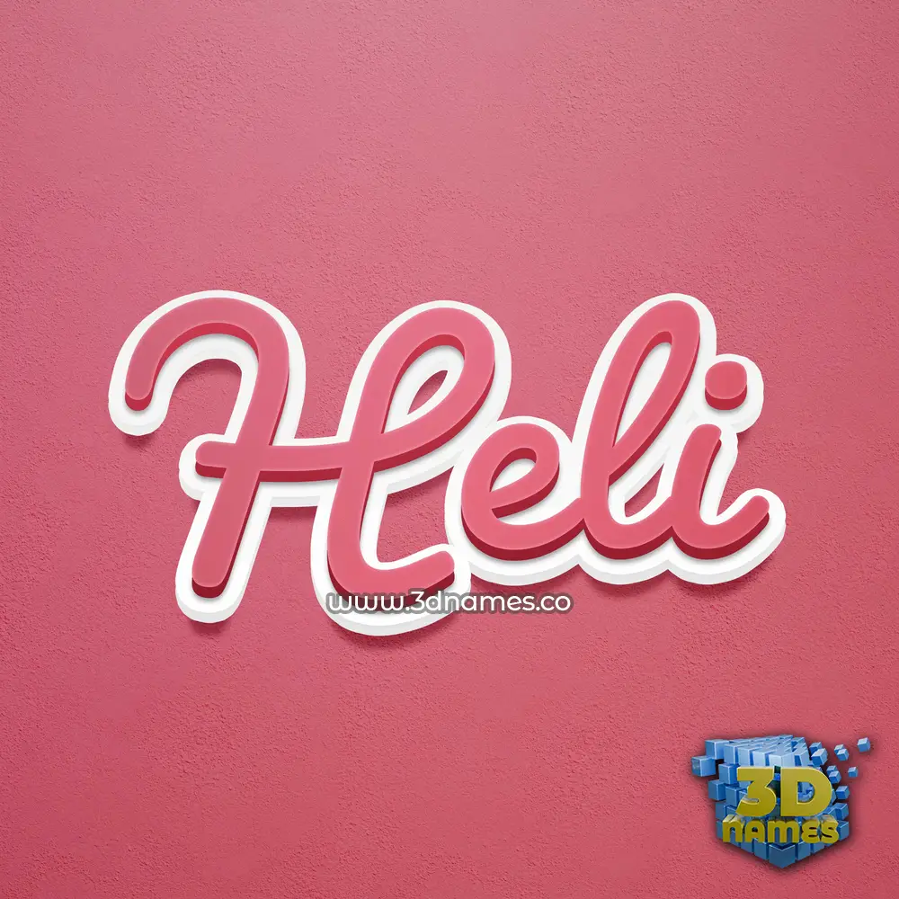 heli in Red Scribble style - 3D name wallpaper