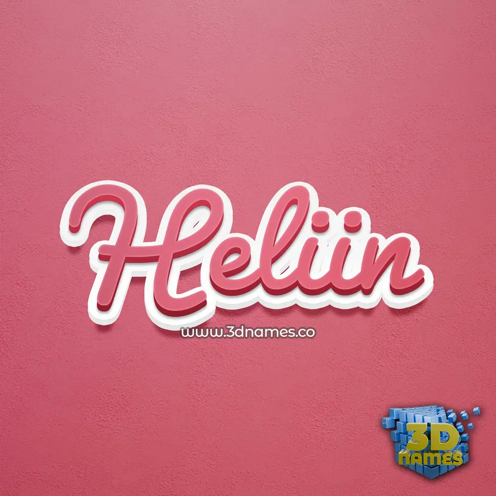 heliin in Red Scribble style - 3D name wallpaper