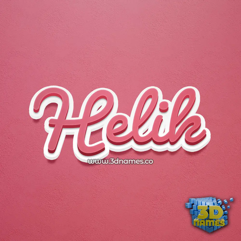 helik in Red Scribble style - 3D name wallpaper