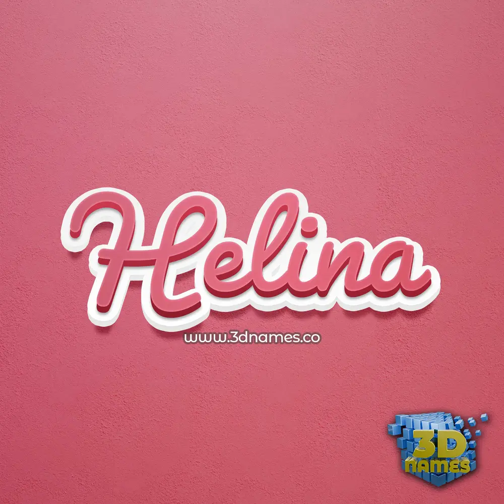 helina in Red Scribble style - 3D name wallpaper