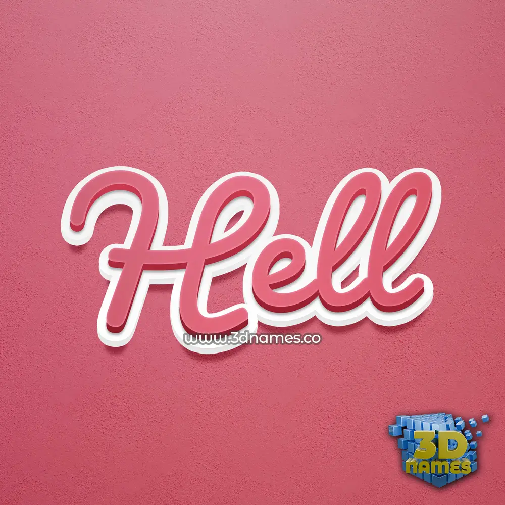 hell in Red Scribble style - 3D name wallpaper