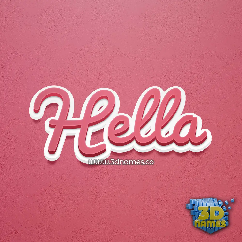 hella in Red Scribble style - 3D name wallpaper