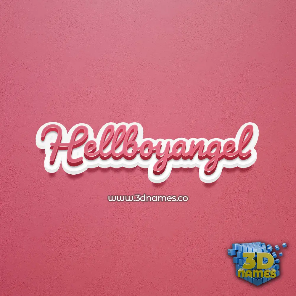 hellboyangel in Red Scribble style - 3D name wallpaper