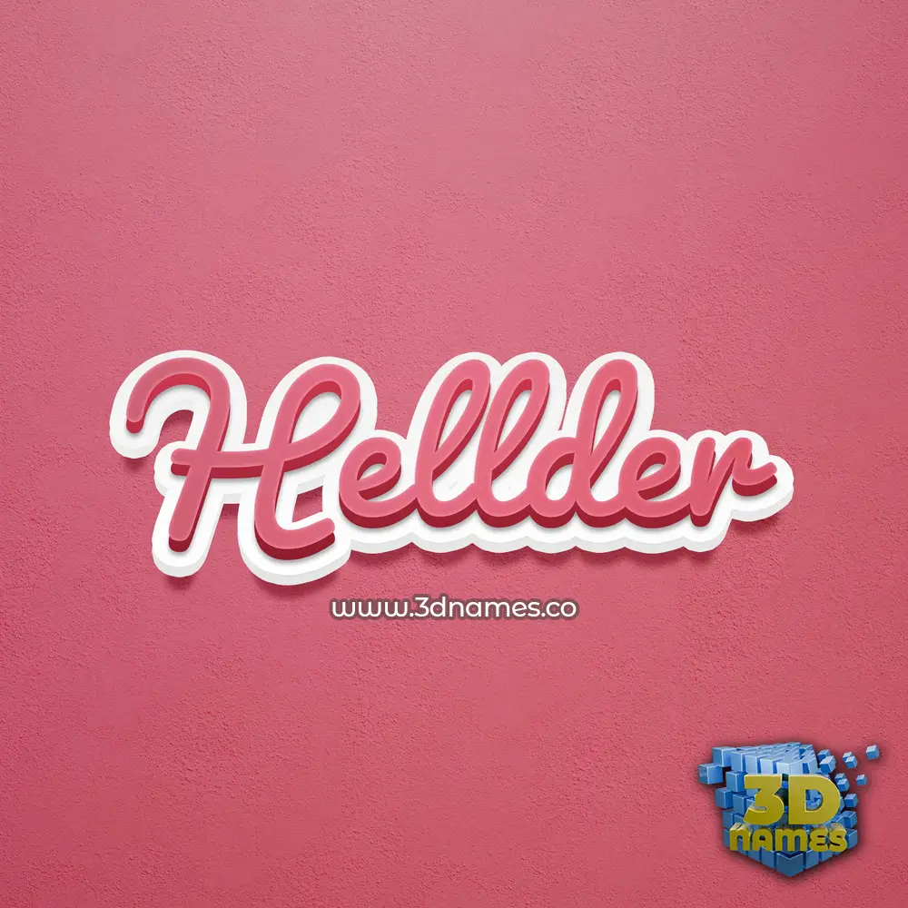hellder in Red Scribble style - 3D name wallpaper
