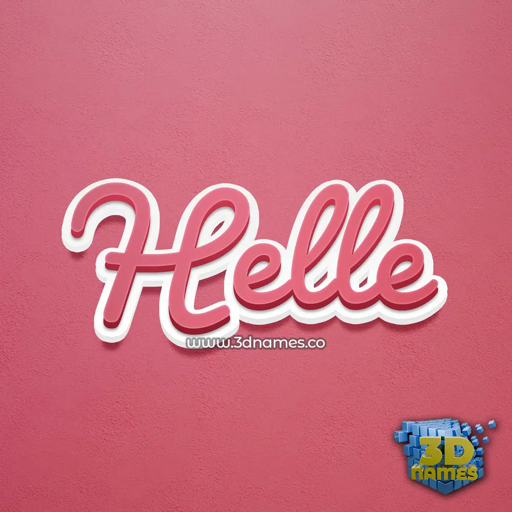helle in Red Scribble style - 3D name wallpaper