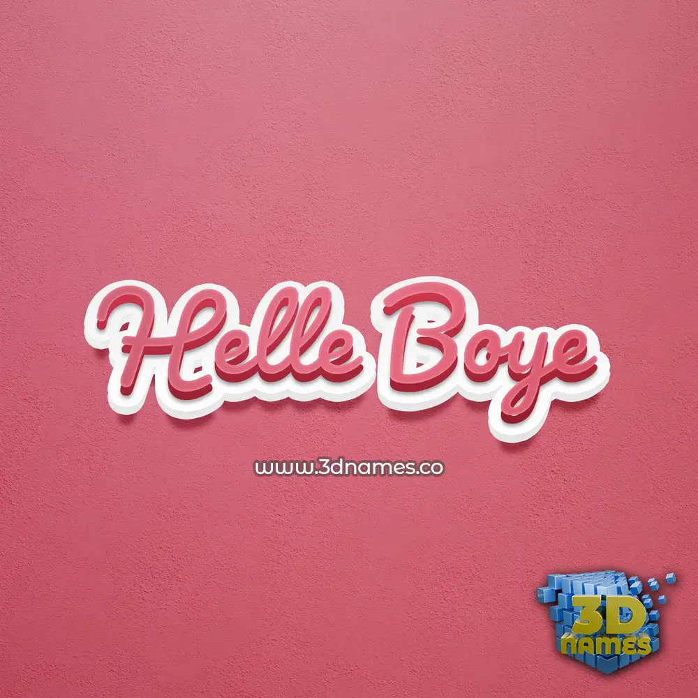 helle boye in Red Scribble style - 3D name wallpaper