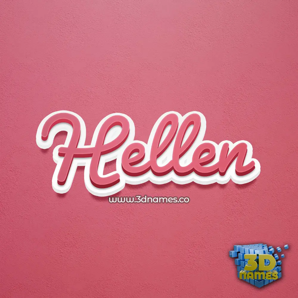 hellen in Red Scribble style - 3D name wallpaper