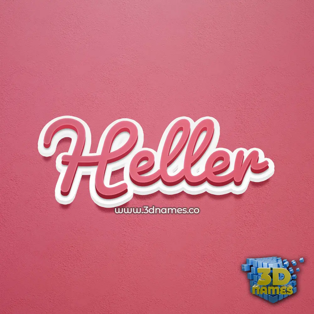 heller in Red Scribble style - 3D name wallpaper