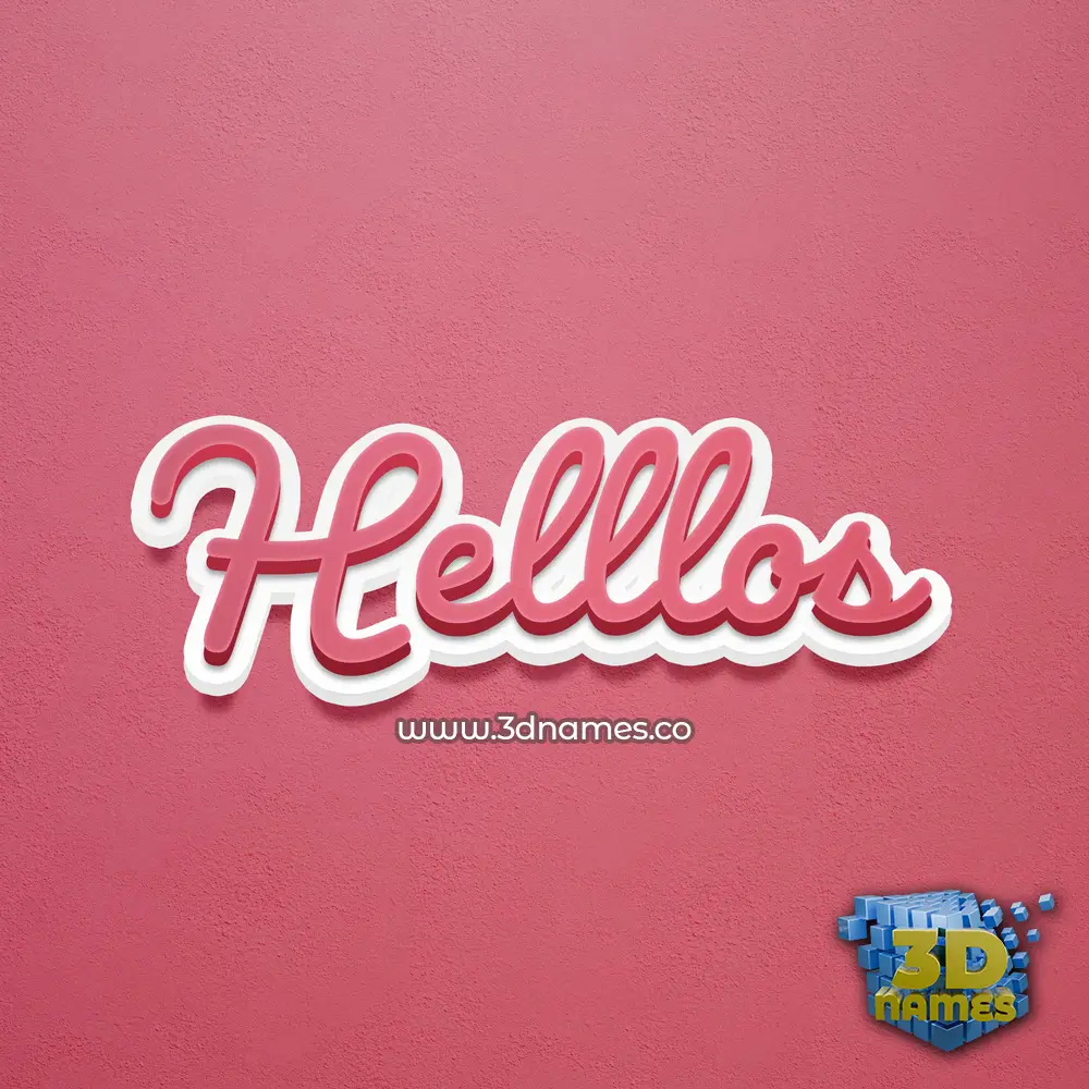 helllos in Red Scribble style - 3D name wallpaper