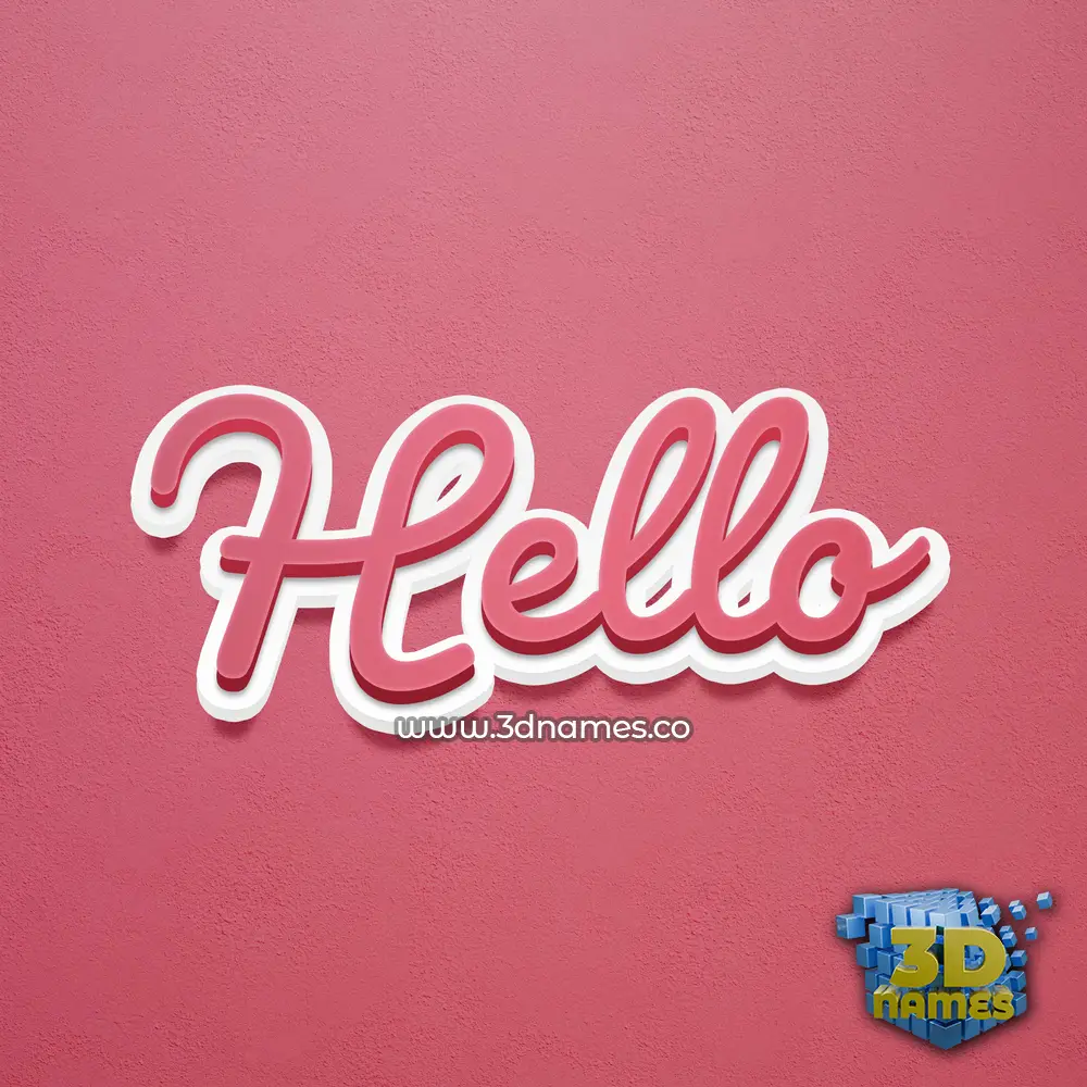 hello in Red Scribble style - 3D name wallpaper
