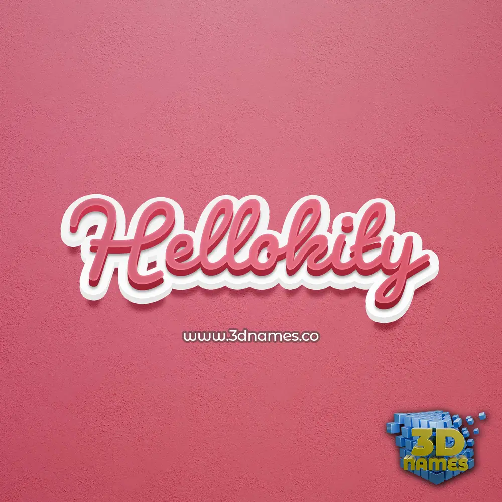 hellokity in Red Scribble style - 3D name wallpaper