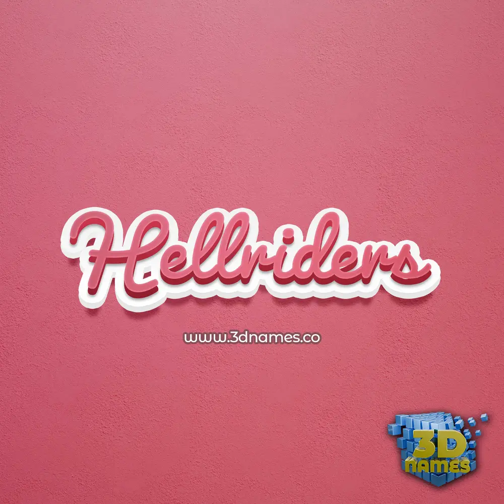 hellriders in Red Scribble style - 3D name wallpaper