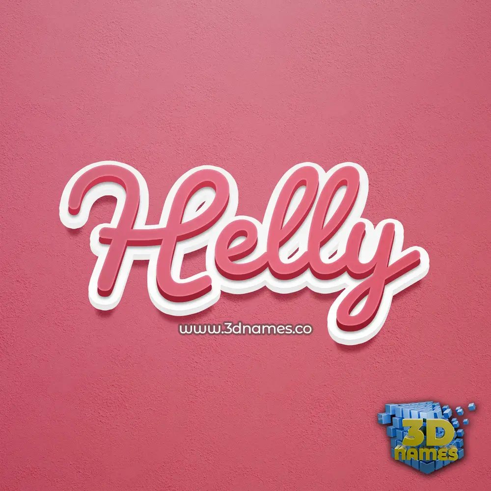 helly in Red Scribble style - 3D name wallpaper