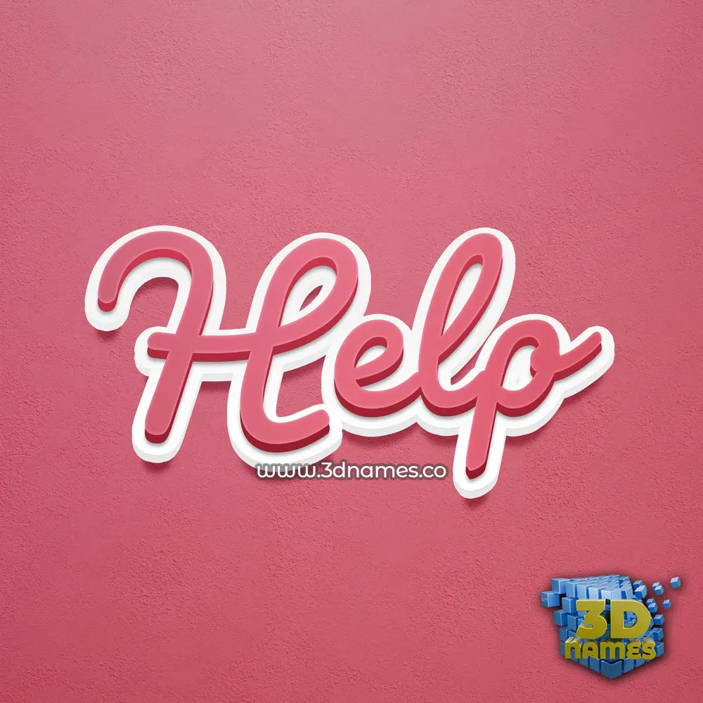 help in Red Scribble style - 3D name wallpaper