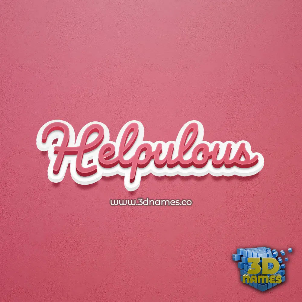 helpulous in Red Scribble style - 3D name wallpaper