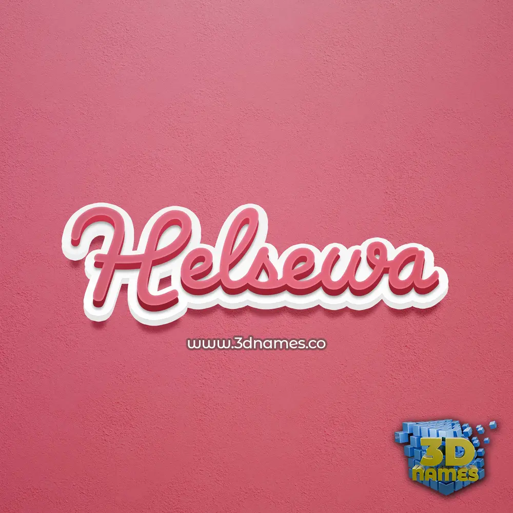 helsewa in Red Scribble style - 3D name wallpaper
