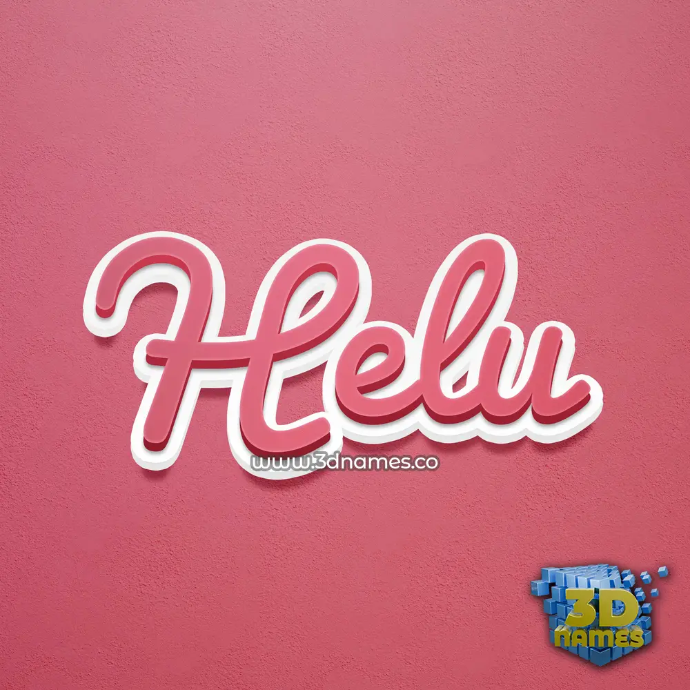 helu in Red Scribble style - 3D name wallpaper