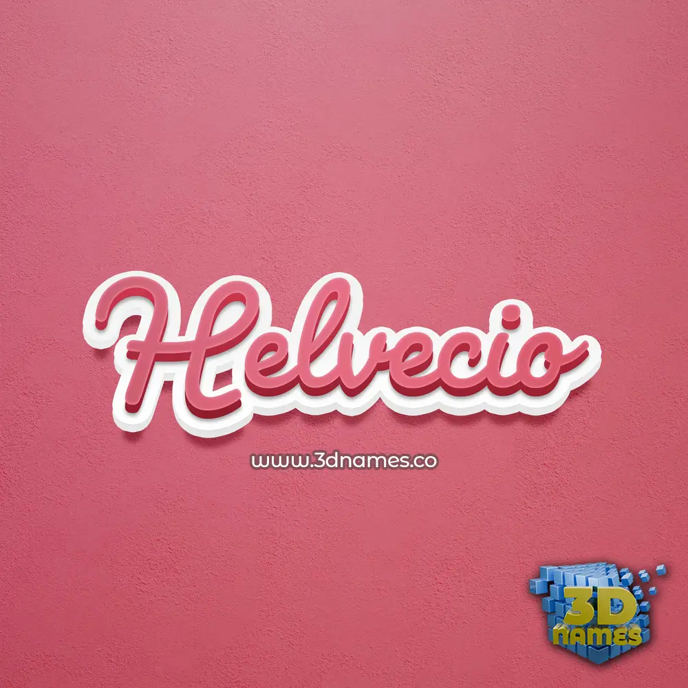 helvecio in Red Scribble style - 3D name wallpaper