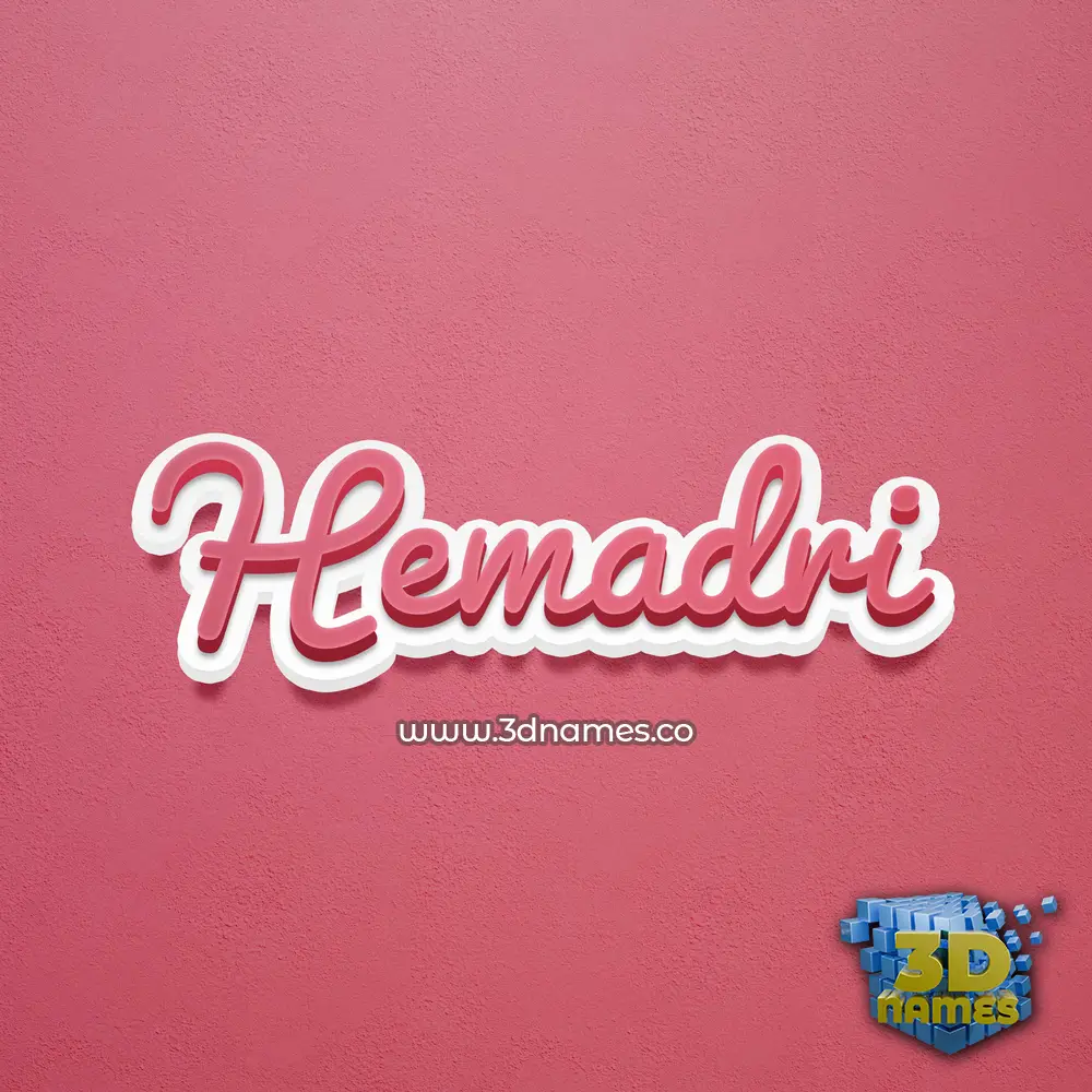 hemadri in Red Scribble style - 3D name wallpaper