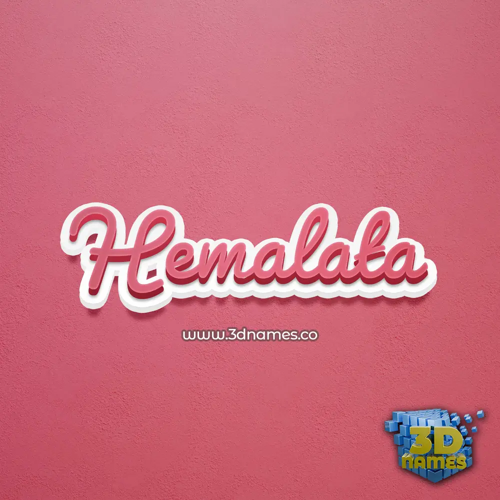 hemalata in Red Scribble style - 3D name wallpaper