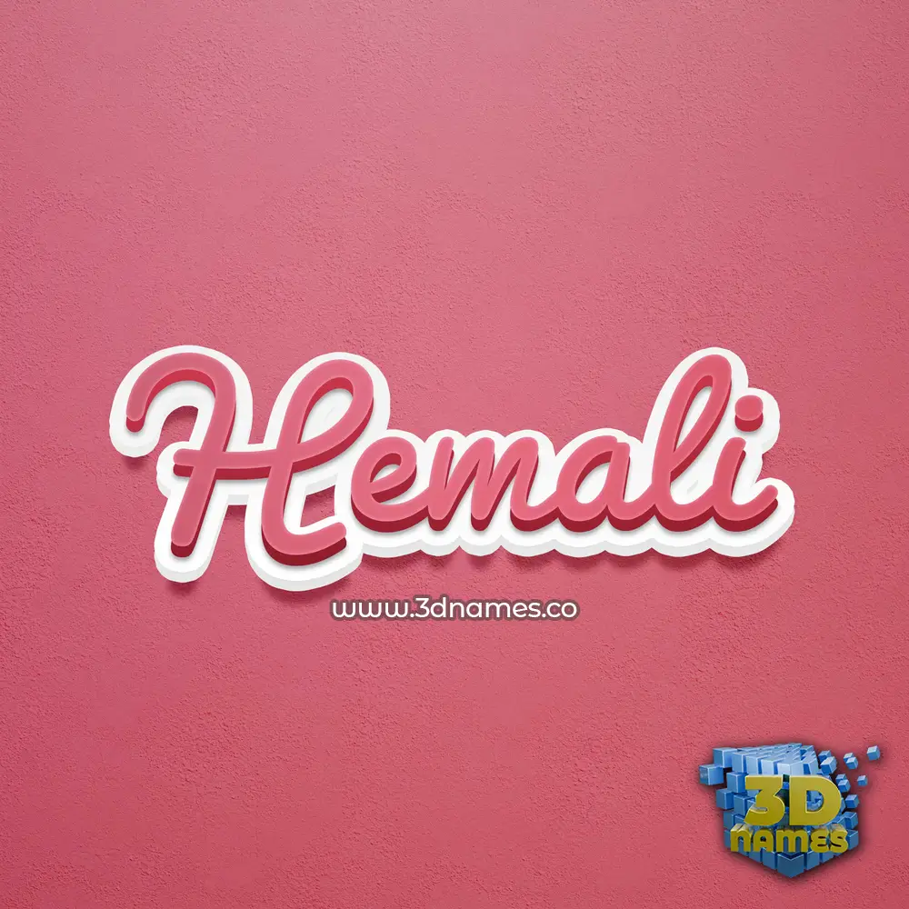 hemali in Red Scribble style - 3D name wallpaper
