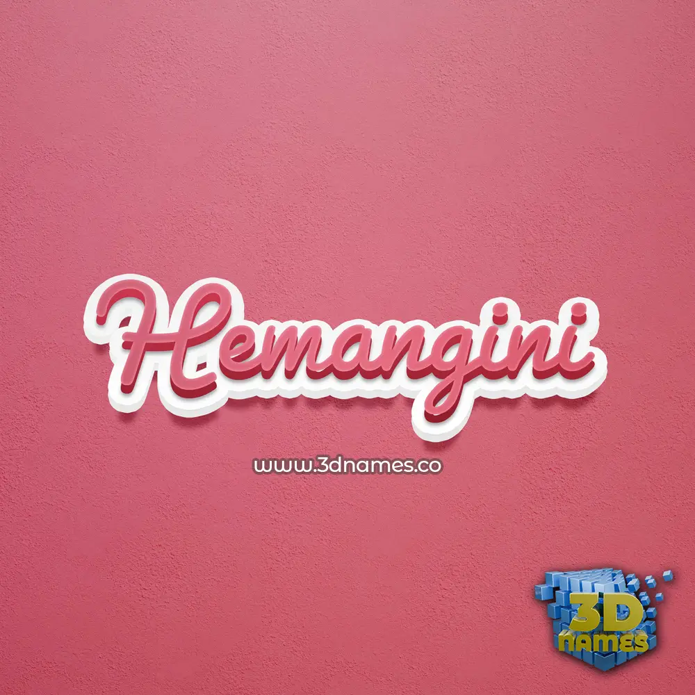 hemangini in Red Scribble style - 3D name wallpaper