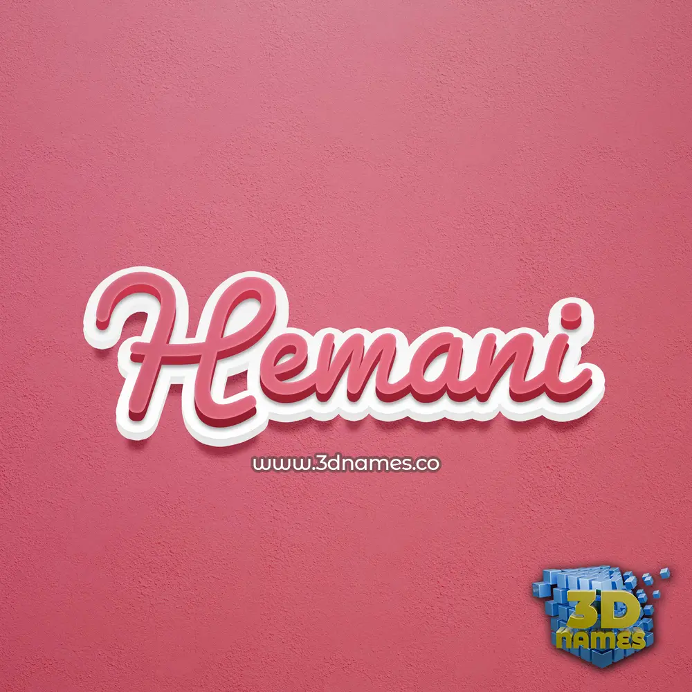 hemani in Red Scribble style - 3D name wallpaper