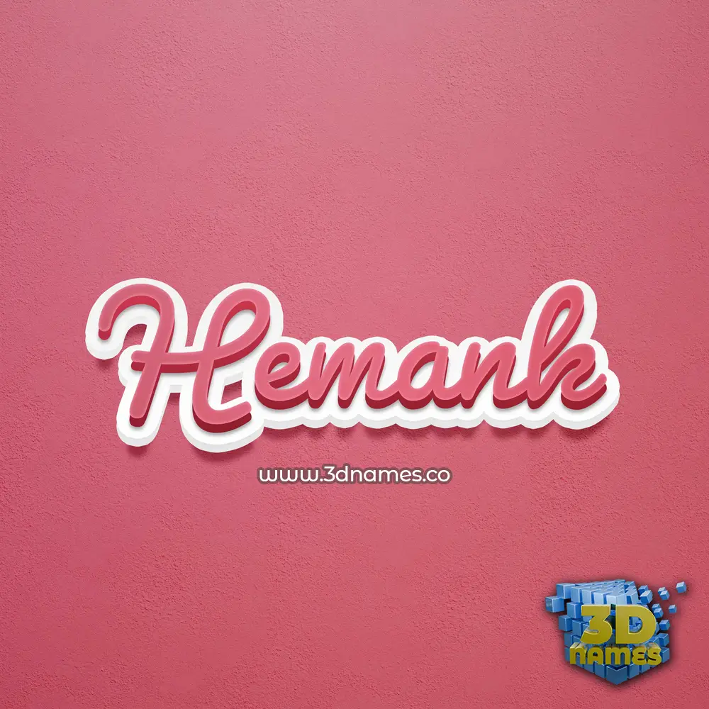 hemank in Red Scribble style - 3D name wallpaper