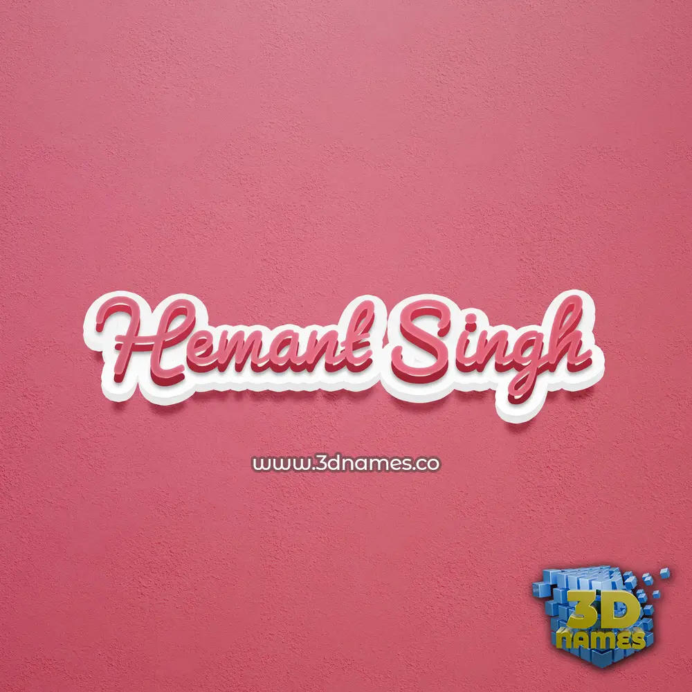 hemant singh in Red Scribble style - 3D name wallpaper