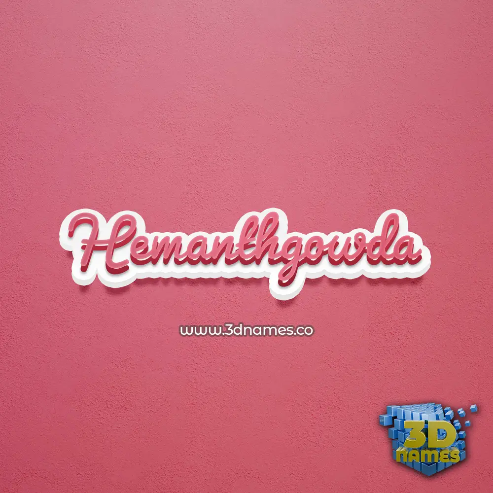 hemanthgowda in Red Scribble style - 3D name wallpaper