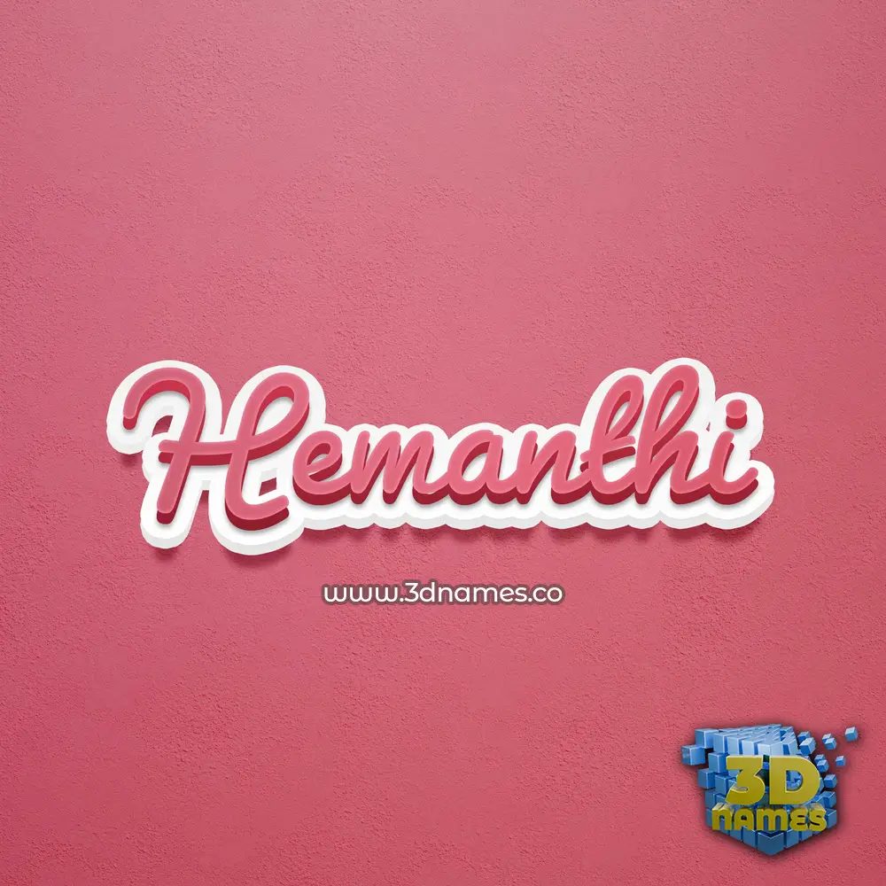 hemanthi in Red Scribble style - 3D name wallpaper