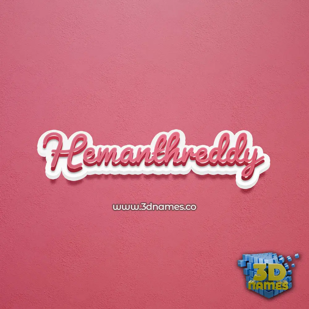 hemanthreddy in Red Scribble style - 3D name wallpaper