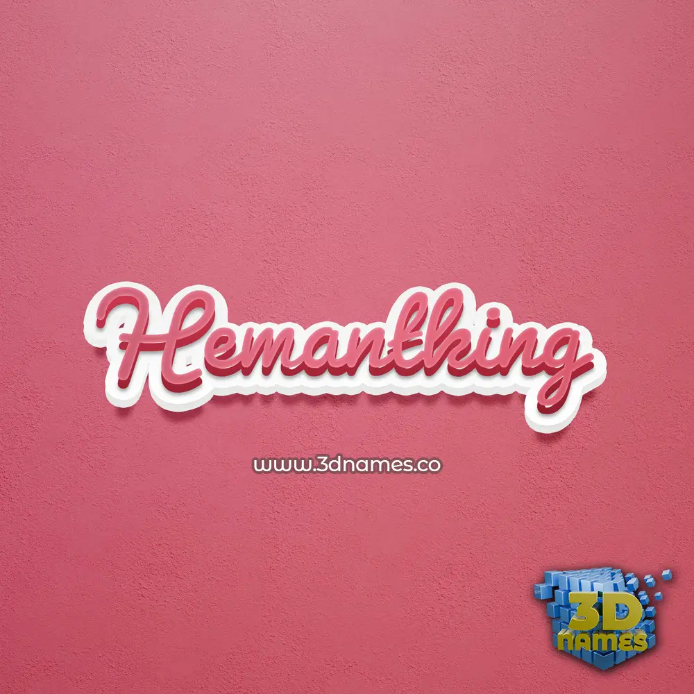 hemantking in Red Scribble style - 3D name wallpaper