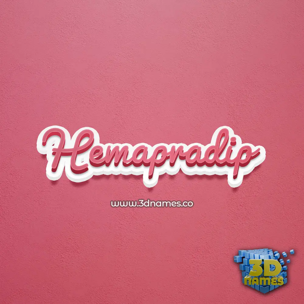 hemapradip in Red Scribble style - 3D name wallpaper