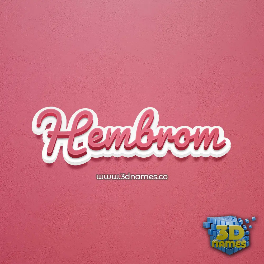 hembrom in Red Scribble style - 3D name wallpaper