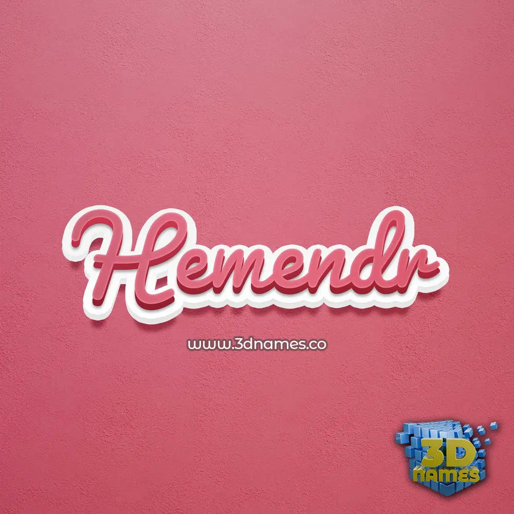 hemendr in Red Scribble style - 3D name wallpaper