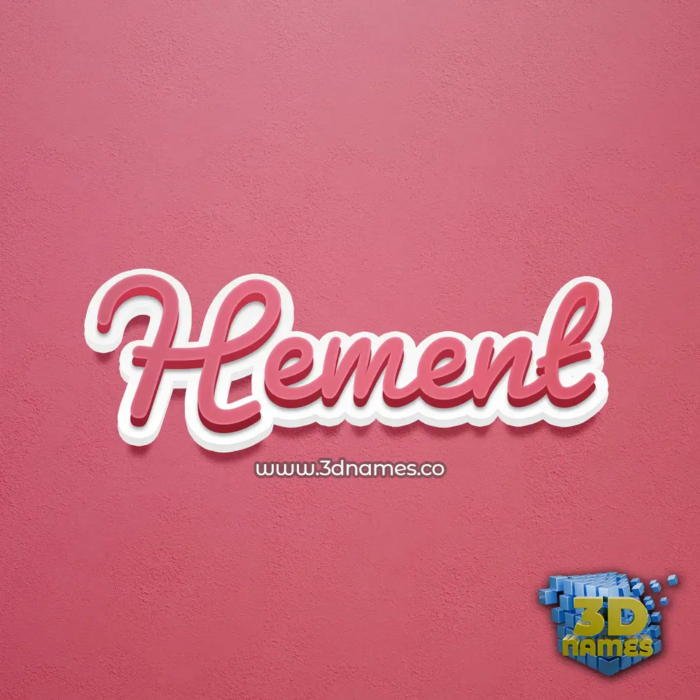 hement in Red Scribble style - 3D name wallpaper
