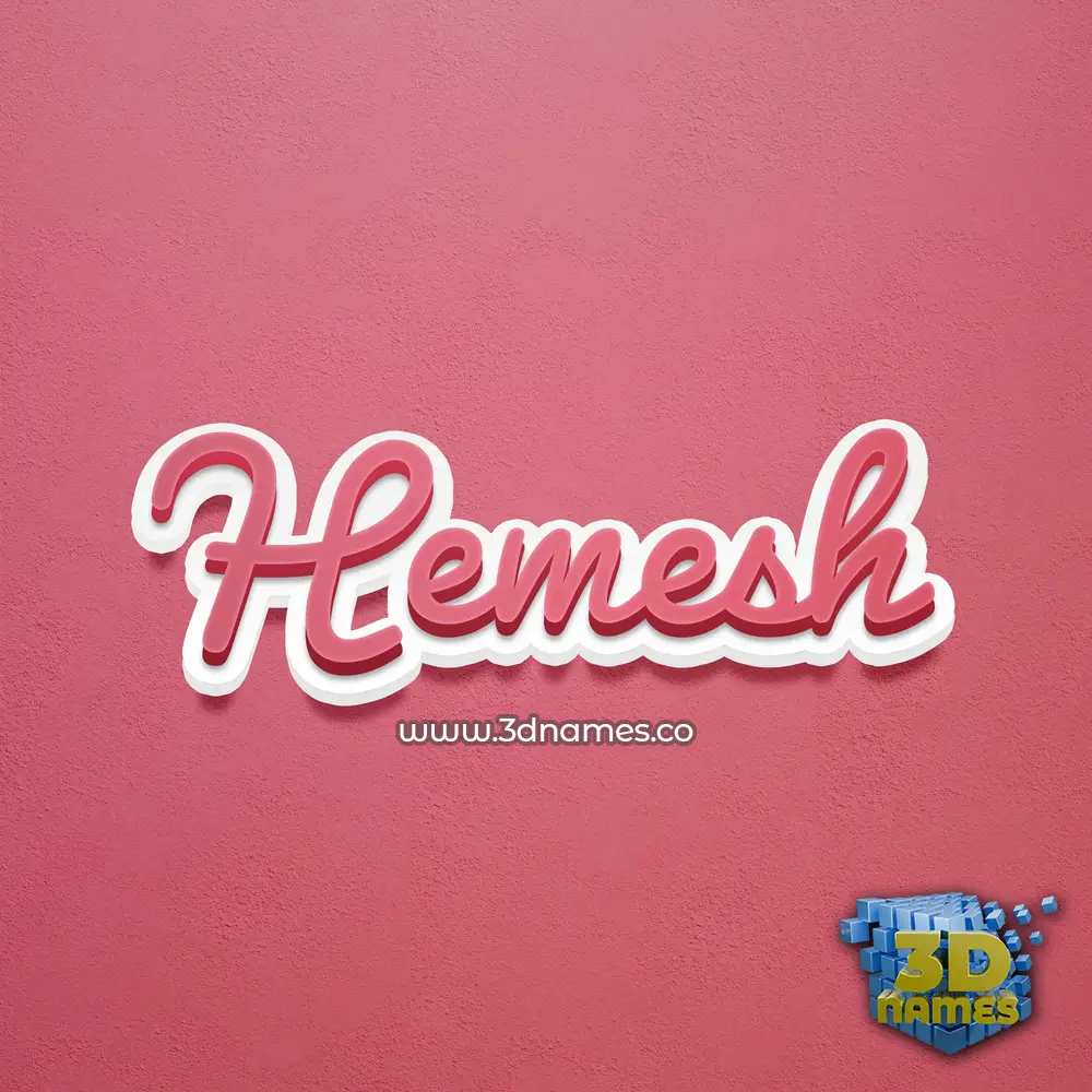 hemesh in Red Scribble style - 3D name wallpaper