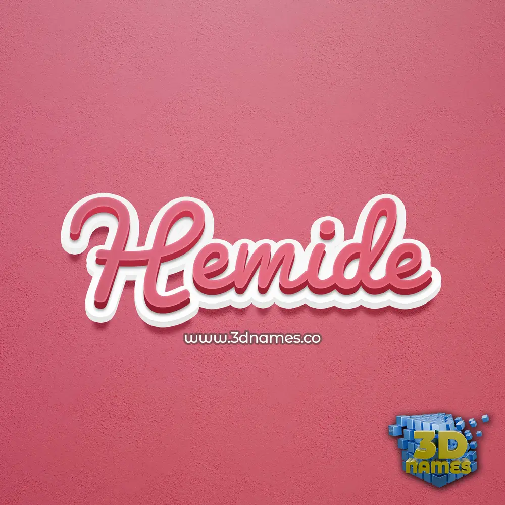 hemide in Red Scribble style - 3D name wallpaper