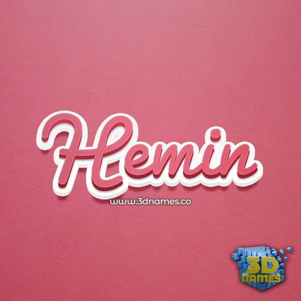 hemin in Red Scribble style - 3D name wallpaper